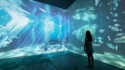 Person Experiencing Virtual Reality Art Installation