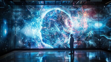 Person Experiencing Virtual Reality Art Installation