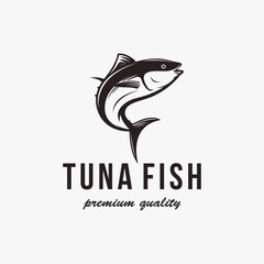 Vintage Tuna fish logo icon vector template on white background