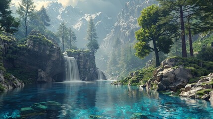Tranquil Waterfall Oasis