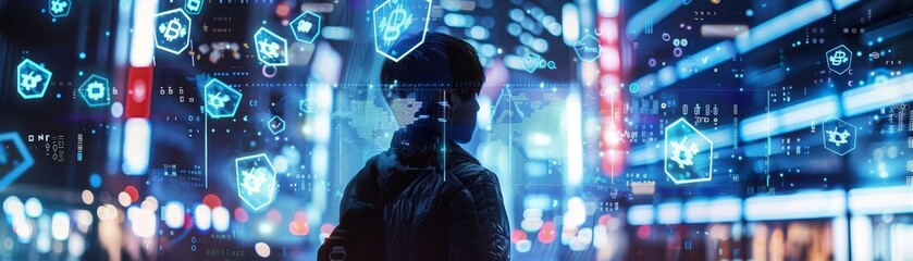 Fototapeta premium Half body shot of a blockchain developer