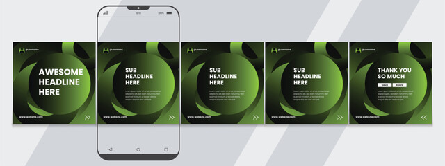 Set of LinkedIn carousel post, social media Instagram carousel post, modern and editable business carousel template design © Tarek Digital