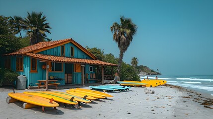 surf station on the beach