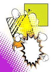 Super Cartoon Background, comic book abstract page layout backdrop. Retro vector comics pop art design illustration.