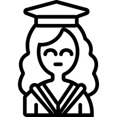 Graduation Line Icon Design Vector