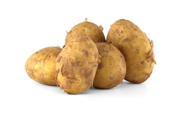 Fresh early potatoes isolated on white background