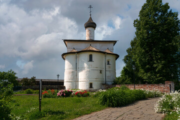 Church of the Annunciation of the Blessed Virgin Mary on the territory of the architectural and museum complex of the Spaso-Evfimiev Monastery on a sunny summer day, Suzdal, Vladimir region, Russia