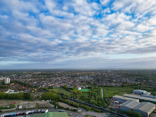 Aerial View of Tilbury City Centre and Port of England United Kingdom. April 20th, 2024