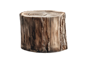 Obraz premium Vintage wooden objects collection: stump, log, cross, barrel, bucket, box, mug, basket Isolated on white background