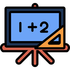 Classroom Colored Outline Icon Design Vector