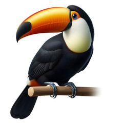 Naklejka premium a toucan toco bird, transparent background, animal set