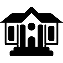 University Glyph Icon Design Vector