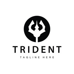 Trident logo design spear weapon vector sea king poseidon neptune symbol template