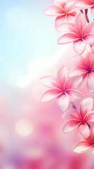 Fototapeta premium Beautiful pink flowers with blurred background