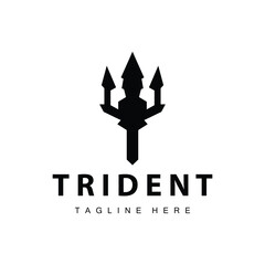 Trident logo design spear weapon vector sea king poseidon neptune symbol template © Arya19