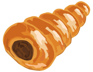 シンプルなチョココロネのイラスト