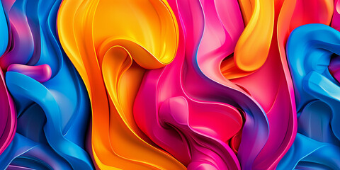 colorful background with abstract shapes and curves in vibrant colors, generative AI