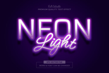 Neon Light Editable Text Effect Font Style Template
