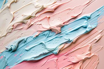 Obraz premium cosmetic smears of creamy texture on a pastel background