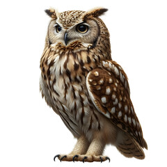 Naklejka premium an owl standing, transparent background, animal set