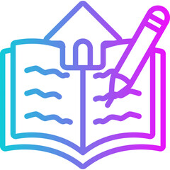 Homework Gradient Icon Design Vector
