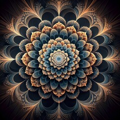 Abstract fractal. Fractal art background for creative design. Decoration for wallpaper, desktop, poster, cover booklet. Print for clothes, t-shirt. Creative illustration for design
