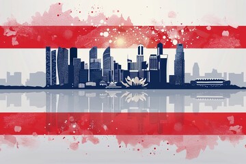 Vector illustration of Singapore's independence day, State singapore national day, Graphic for design element.