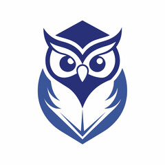 Minimalist Educational logo vector art illustration with a Owl icon logo design.
