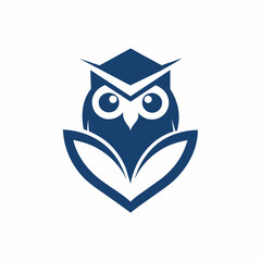 Minimalist Educational logo vector art illustration with a Owl icon logo design.