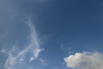 Blue sky with cloud. Clearing day and Good weather in the morning.