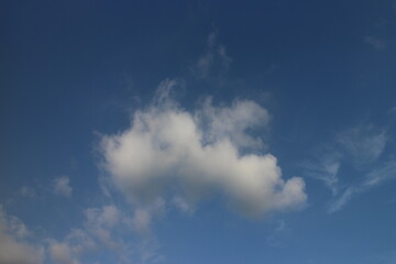 Blue sky with cloud. Clearing day and Good weather in the morning.