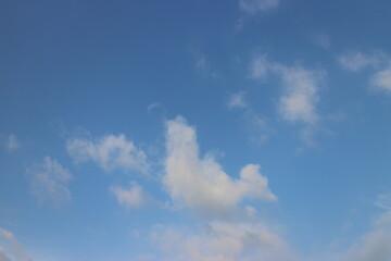Blue sky with cloud. Clearing day and Good weather in the morning.