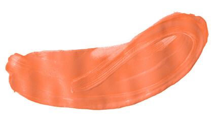 Shiny orange brush watercolor painting isolated on transparent background. watercolor png