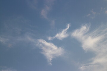 Blue sky with white clouds.