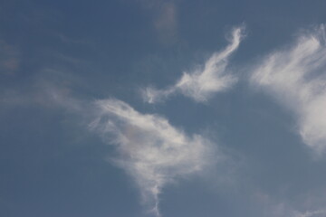Blue sky with white clouds.