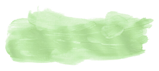 Shiny green brush watercolor painting isolated on transparent background. watercolor png