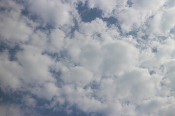 Blue sky with white clouds.