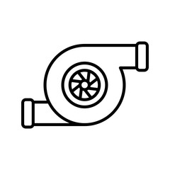 Turbocharger icon. turbo sign color editable