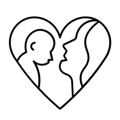 Love Mom Icon With Thin Line Style 