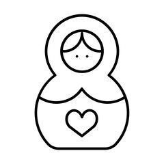 Doll Icon With Thin Line Style 