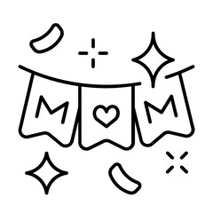 Garland Icon With Thin Line Style 