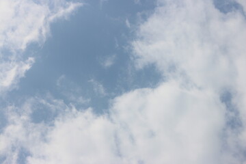 Blue sky with white clouds.
