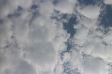 Blue sky with white clouds.