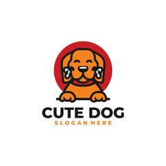 cute dog logo vector