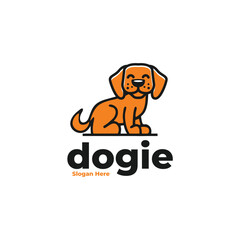 cute dog logo vector