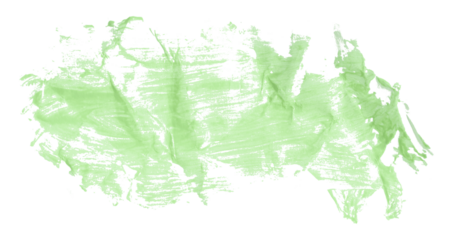 Shiny green brush watercolor painting isolated on transparent background. watercolor png