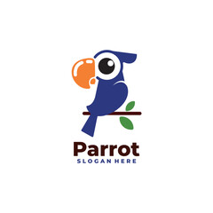 parrot fun logo mascot vector