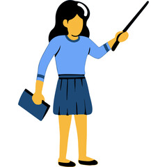 Handdrawn Teacher Sticker Illustration Design Vector