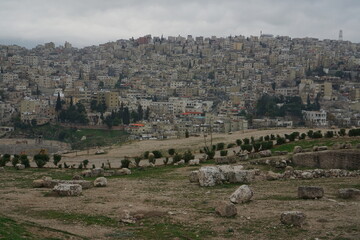 The aerial view of Amman City, Jordan