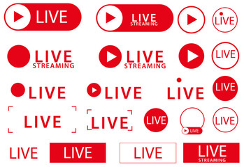 Live Streaming, live broadcast, live video, live vector sheet